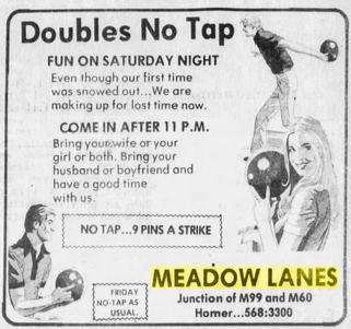 Crossroads Family Fun Center (Meadow Lanes, Homer Lanes) - January 1979 Ad